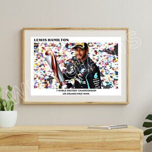 Sir Lewis Hamilton F1 17x11 Art Poster
